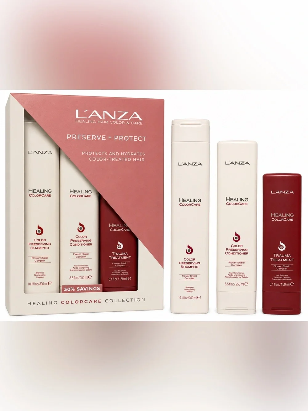 L’ANZA Healing ColorCare Preserve Protect Haircare Gift Set Shampoo Conditioner